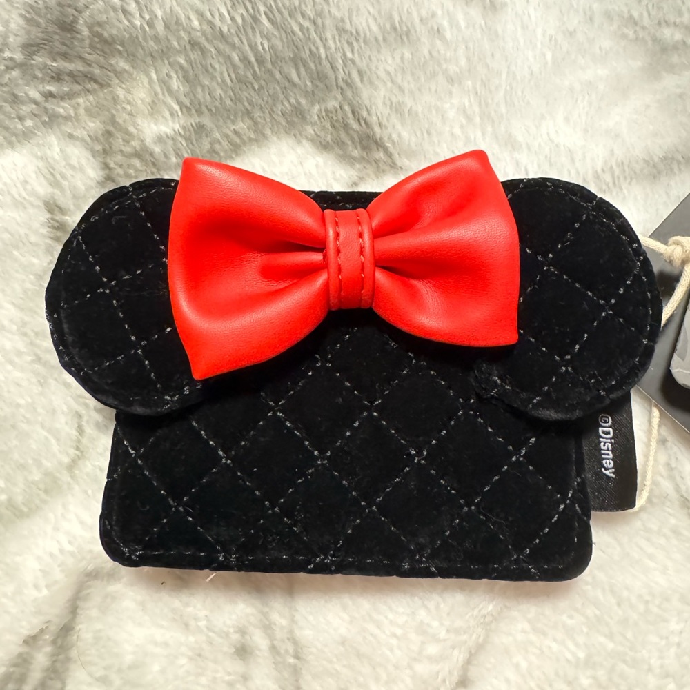 Loungefly Disney Minnie Mouse Quilted Velvet Ears Cardholder